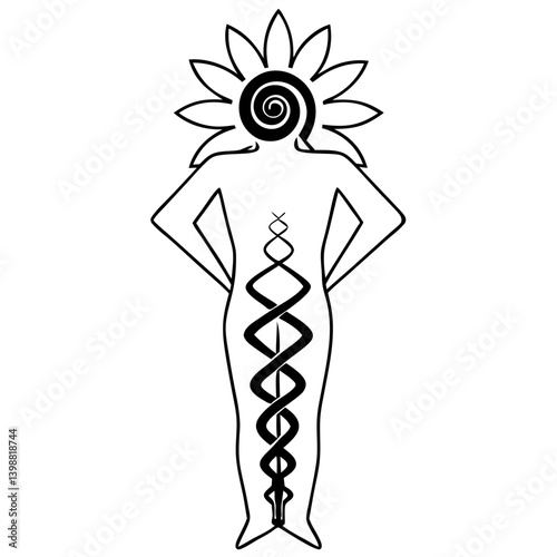 Spiral Human Energy Logo. Spiral Human icon vector