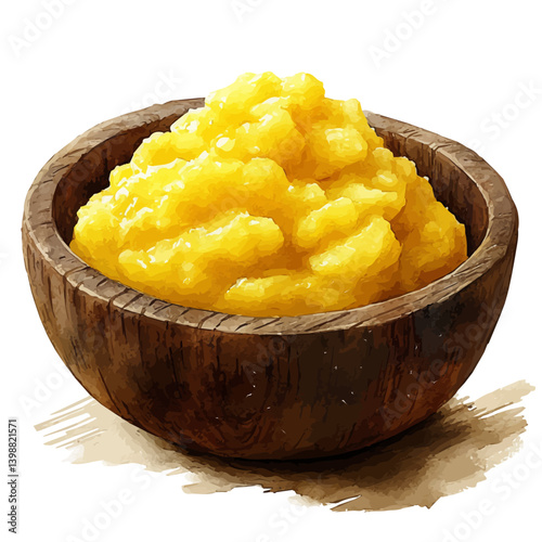 illustration of Savory Oatmeal, watercolor vector, isolated on a white background.