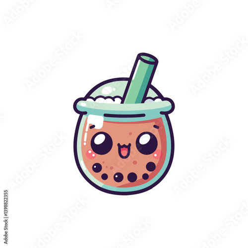 chocolate bubble tea vector