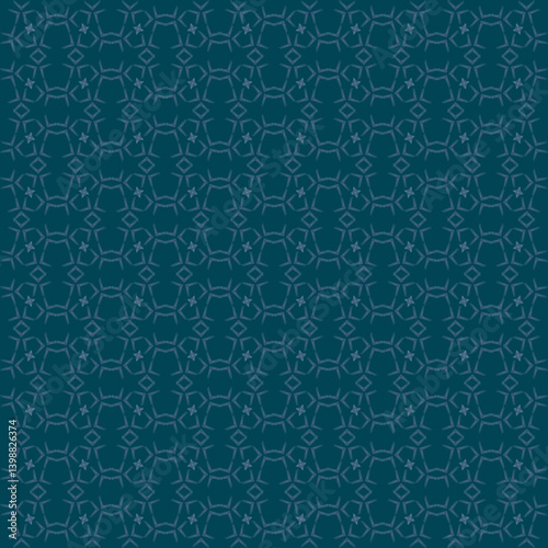 Abstract snowflake and lines seamless pattern