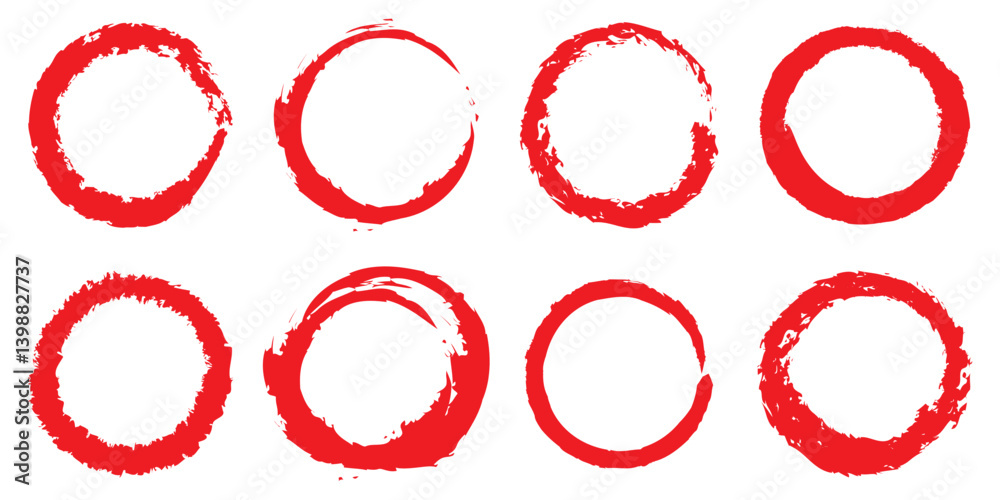 Super set of circle lines hand drawn on a white background. Doodle circles for design elements, messages, note labels.