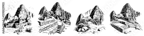 Exploring ancient ruins in a mountainous landscape depicting historic architecture with intricate stonework and natural surroundings