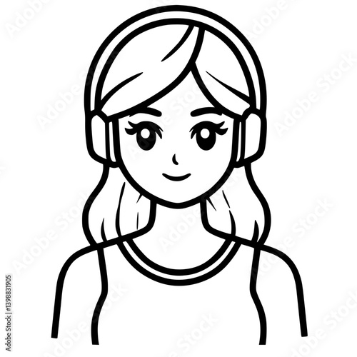 Young woman wearing headphones enjoys listening to music while relaxing at home during the afternoon