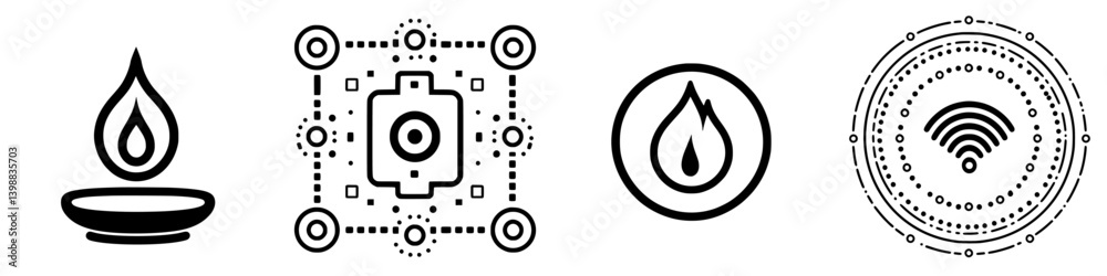 Creative designs of water droplet symbols and their uses in various contexts from simple to complex arrangements Creative designs of water droplet symbols and their uses in various contexts from simple to complex arrangements