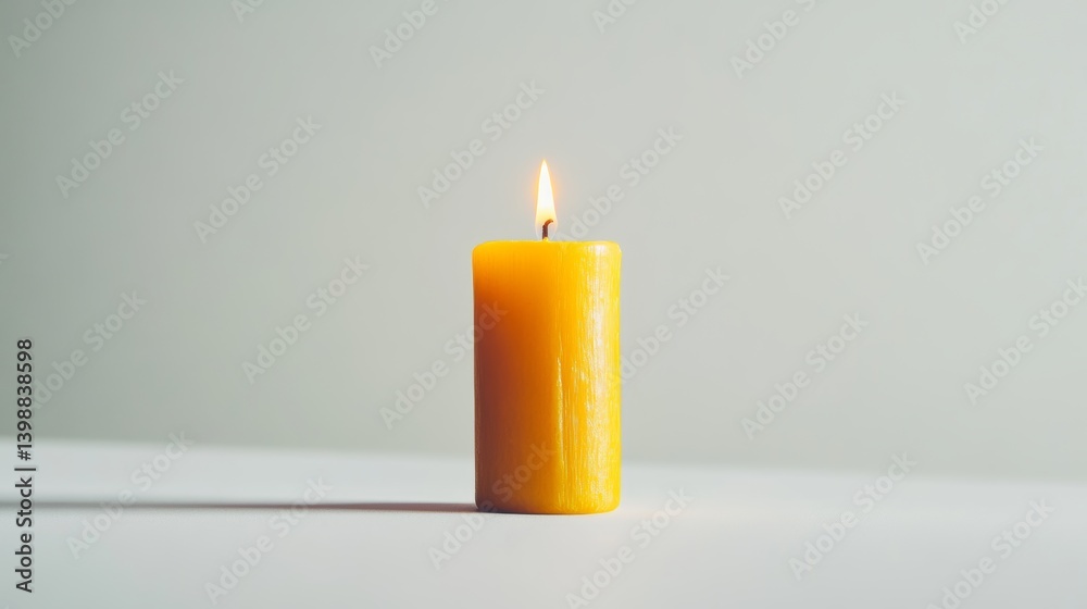 A single candle sits on a white background. It's a modern, eco-friendly, bohemian style.
A single candle sits on a white background. It's a modern, eco-friendly, bohemian style.