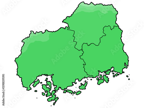 少しゆるい広島県地図 地域分け 中国地方 西日本