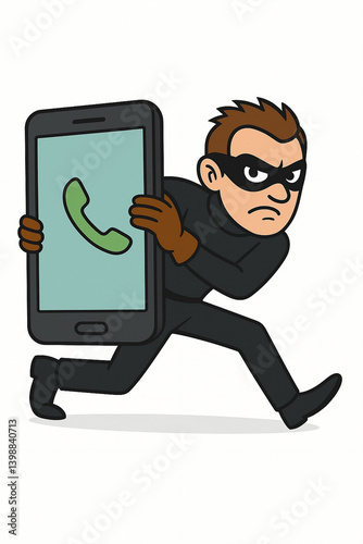 Phone thief runs away with stolen device in hand