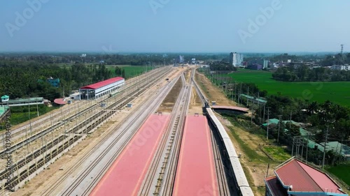 Top View of Cox's Bazar Train Station | Aerial View of beautiful railway station in Cox's Bazar, Chittagong, Bangladesh