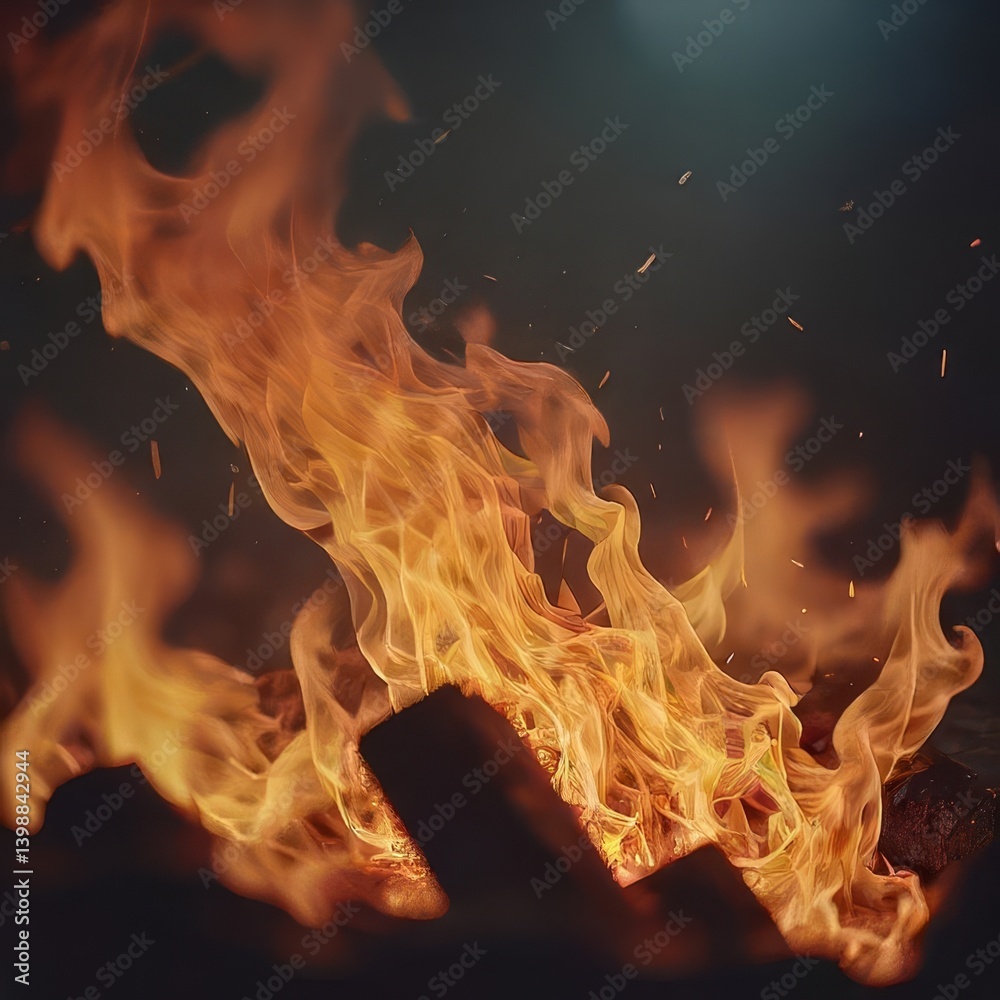Fototapeta premium fire in the fireplace