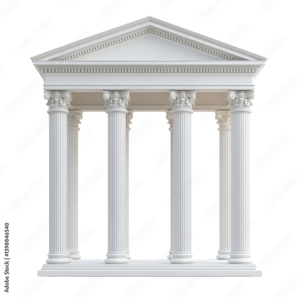 Obraz premium Classical Architectural Structure with White Columns and Pediment