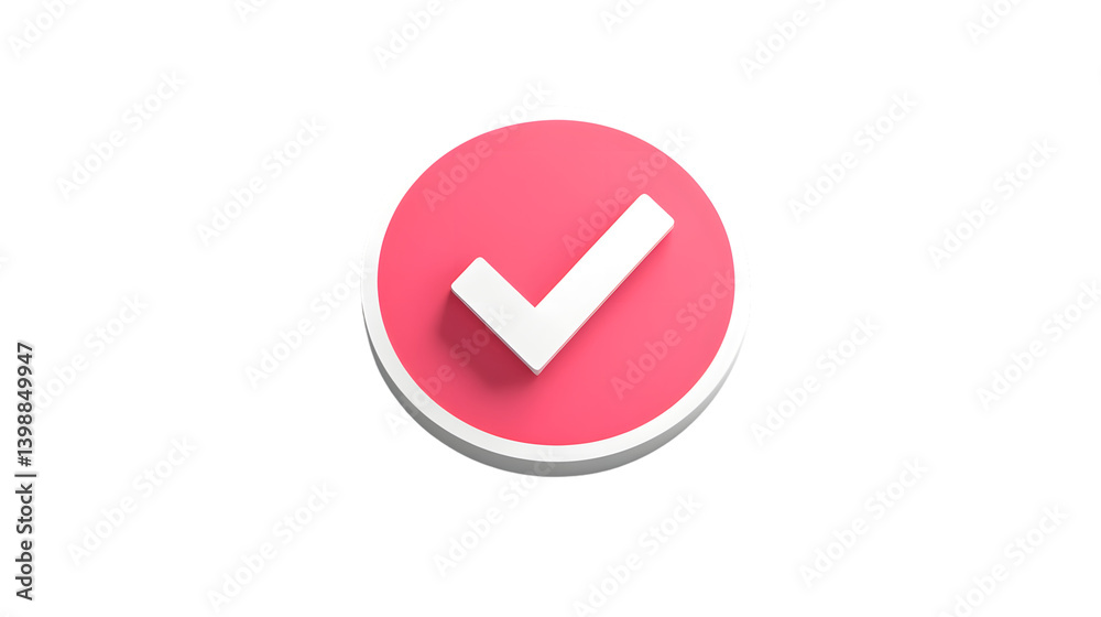 Approval Checkmark Icon Red Circle with White Tick for Success Confirmation Validation and Approval Checkmark Icon Red Circle with White Tick for Success Confirmation Validation and