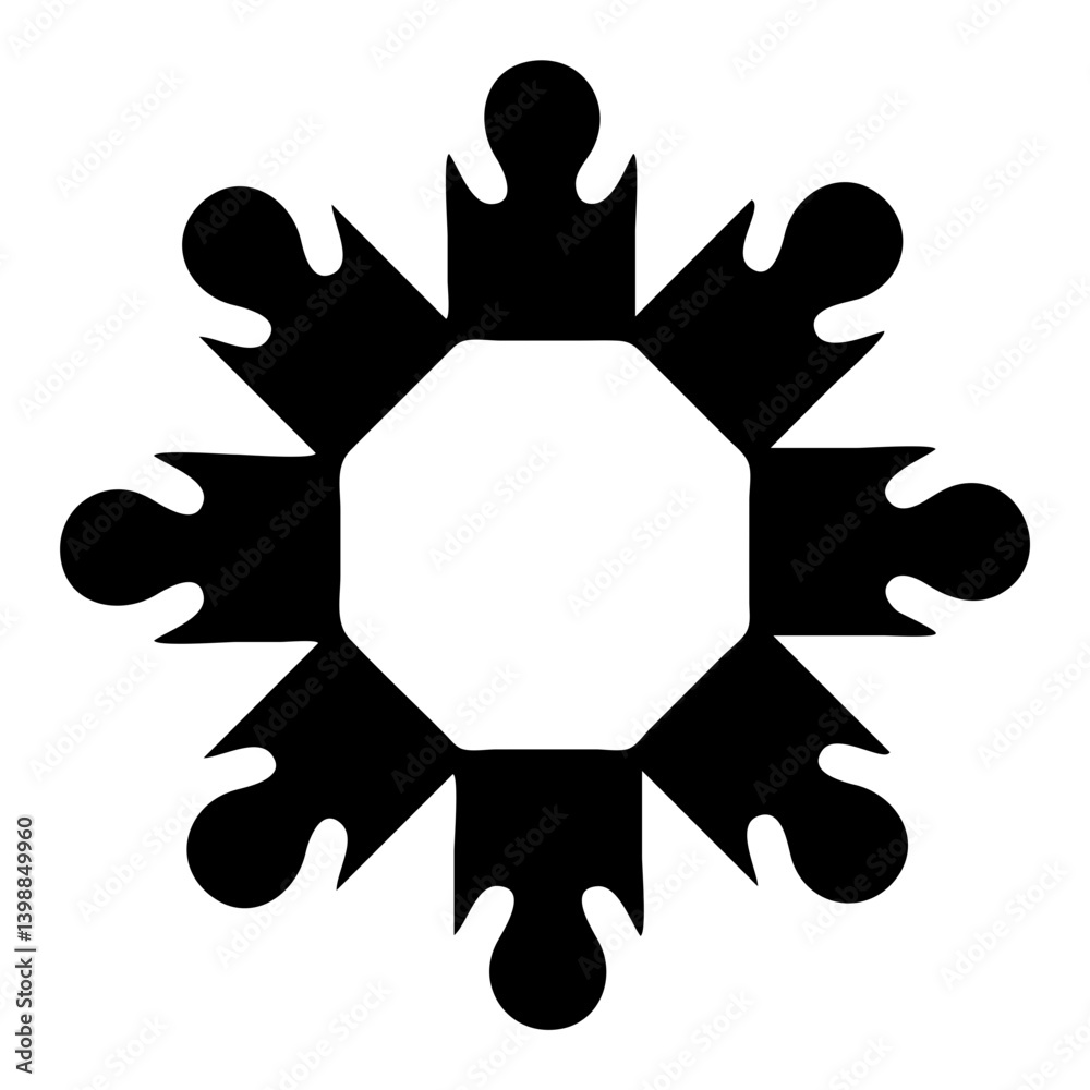 Fototapeta premium Outlined Geometric Figure In Solid Black