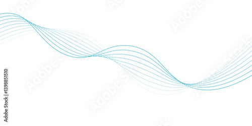  Sky blue abstract background with stripes curve line. Abstract light sky blue line wave vector background. Wave geometric Technology, Striped ribbons vector with lines. colorful wave line transparent