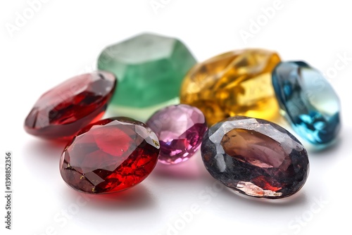 Gleaming Gems White Isolated Scene
 photo