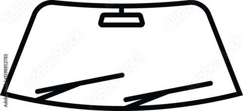 Car Wind Screen Outline Icon