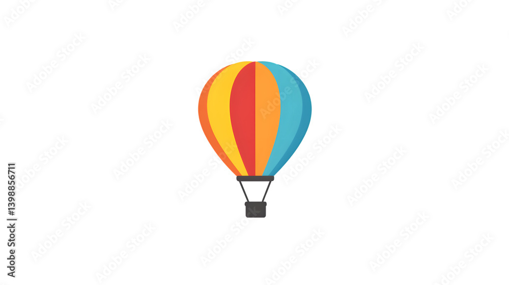 Fototapeta premium Colorful Hot Air Balloon Floating in the Sky Vibrant Design for Adventure and Travel Themes