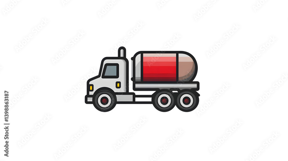 Tanker Truck with Cargo Container on a Transparent Background for Various Design Needs Tanker Truck with Cargo Container on a Transparent Background for Various Design Needs