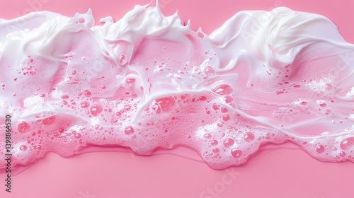 Wallpaper Mural Abstract pink and white creamy texture with foam bubbles Torontodigital.ca