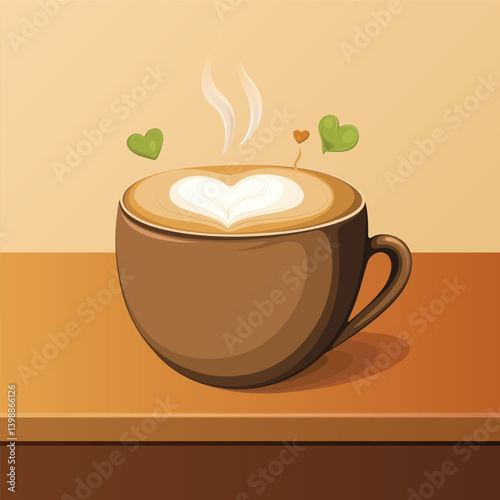 cup of coffee sweet drink vector