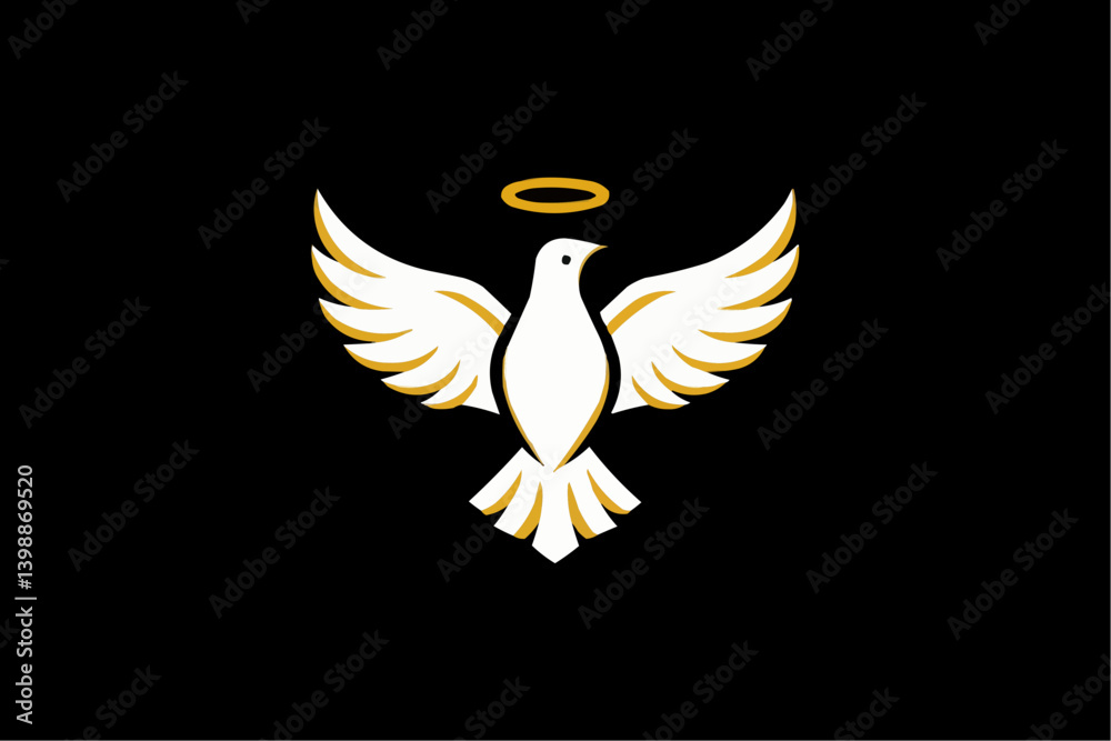 Obraz premium Dove of Peace Logo Design, Abstract Bird Icon