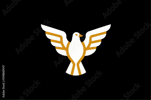 Dove of Peace Logo Design, Abstract Bird Icon

