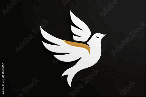 Dove of Peace Logo Design, Abstract Bird Icon

