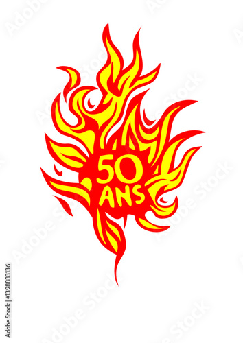 50 ans flamme feu brule anniversaire