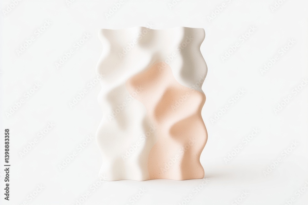 Abstract ceramic vase with soft, flowing shapes Abstract ceramic vase with soft, flowing shapes