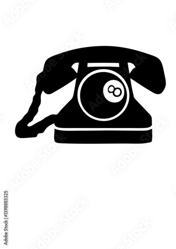 telephone billard 8 boule noire logo club