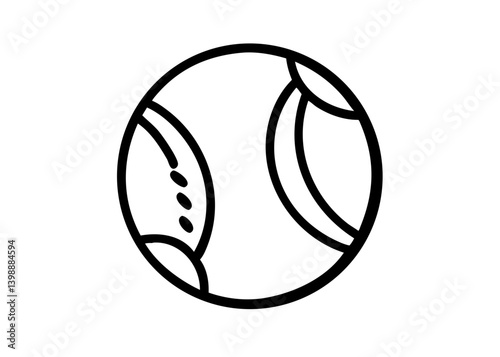 Cute icon with black line drawing. ball