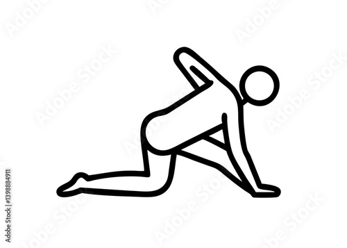 Line drawing of yoga pose. Vector