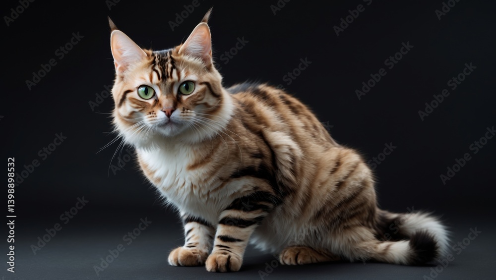 Obraz premium Stunning Bengal Cat Portrait on Black Background