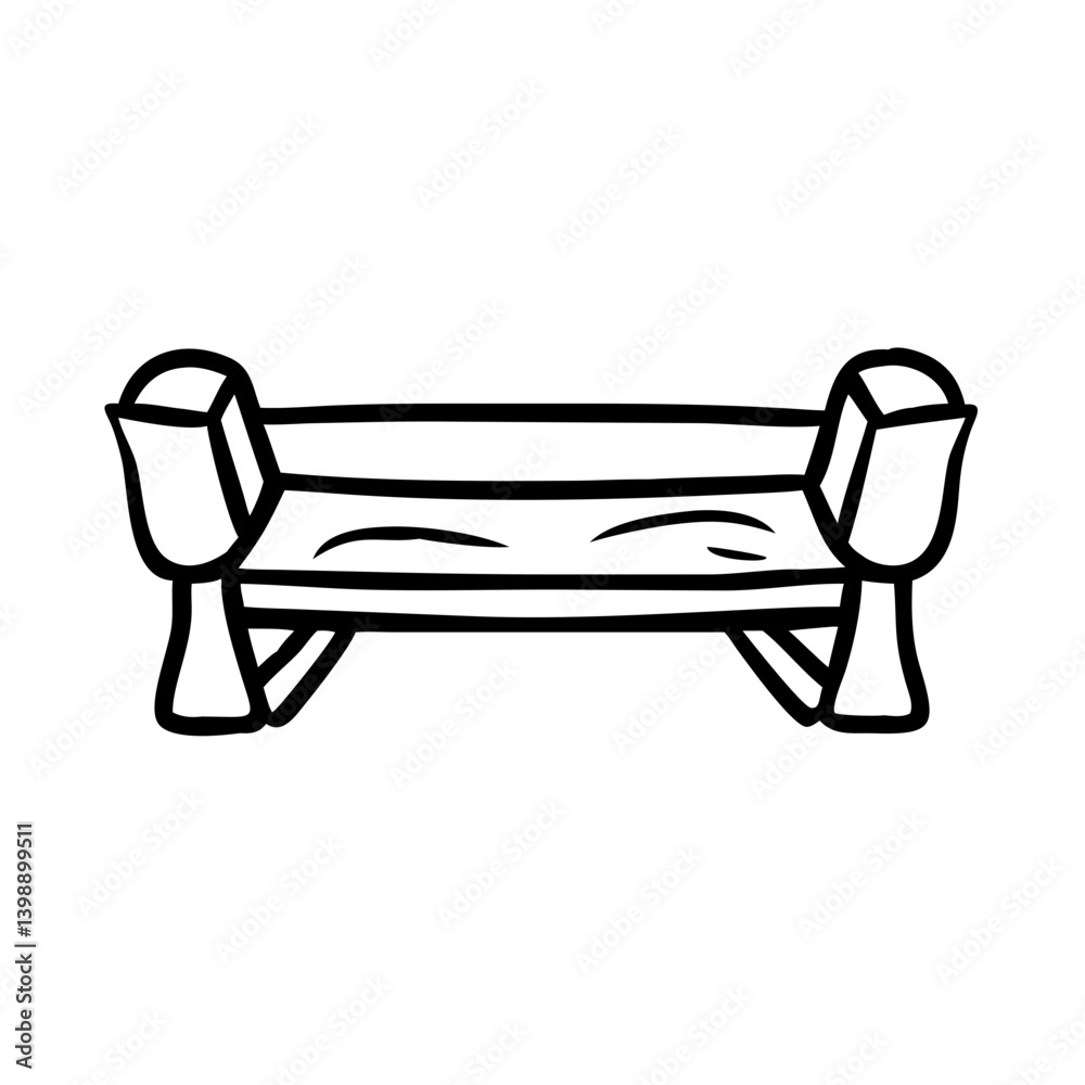 Bench icon in minimalist style, comfort and relaxation concept Bench icon in minimalist style, comfort and relaxation concept