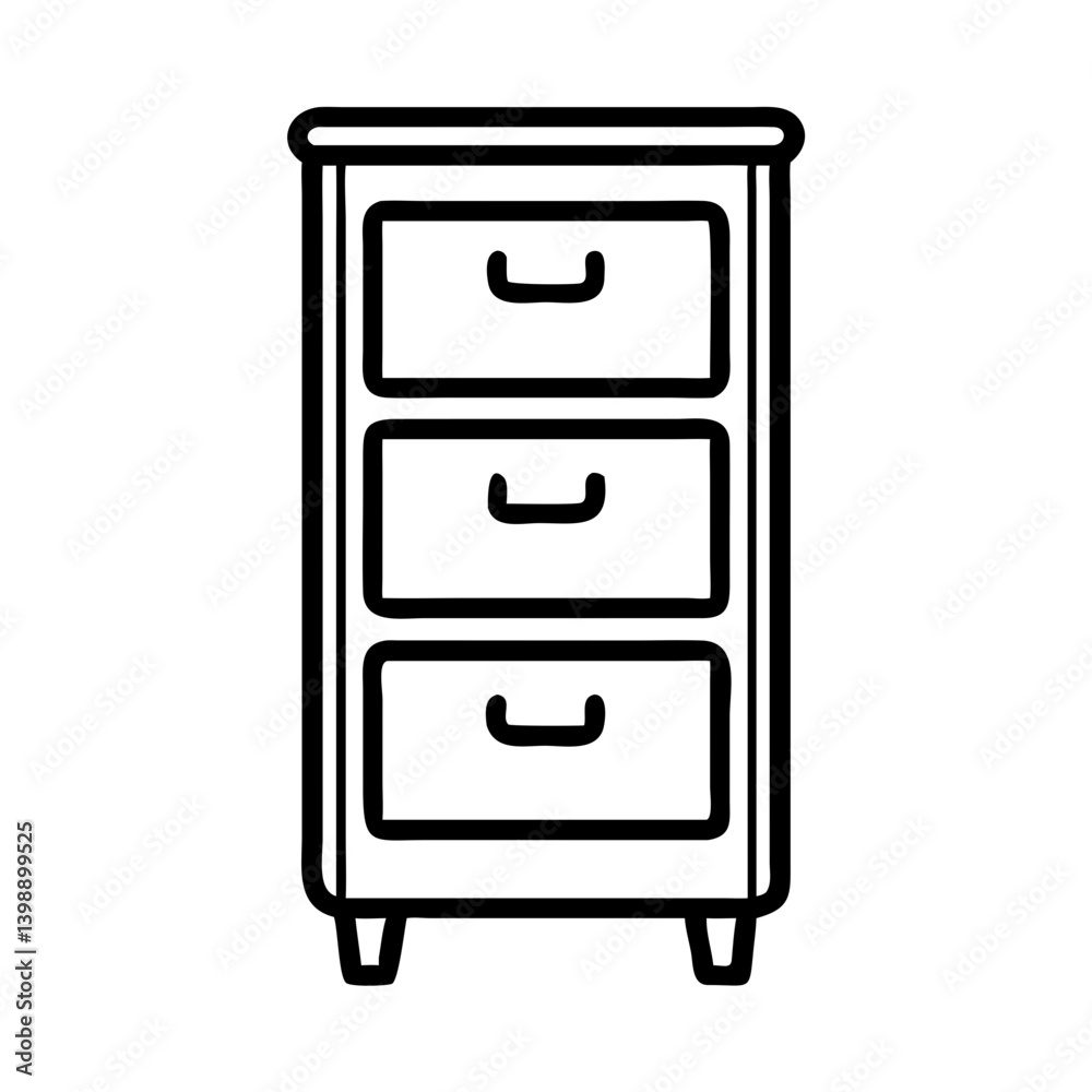 Simple cabinet icon with drawers, home organization concept Simple cabinet icon with drawers, home organization concept