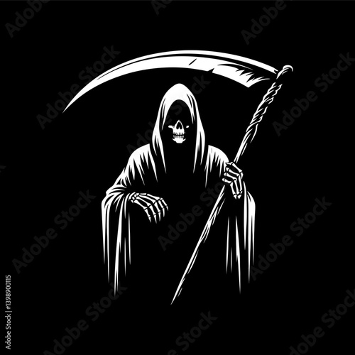 hand drawing illustration vector of grim reaper