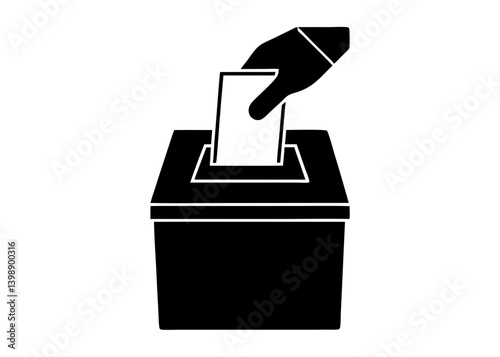 ballot box icon voting symbol hand inserting bal