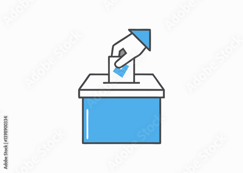 ballot box icon voting symbol hand inserting bal