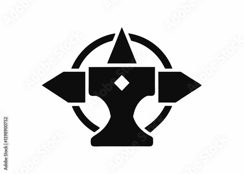 blacksmith symbol anvil icon hammer silhouette