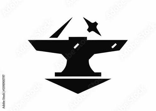 blacksmith symbol anvil icon hammer silhouette