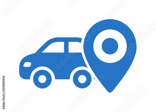 car icon smartphone icon location pin navigatio