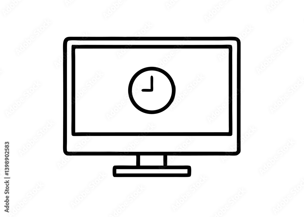 computer monitor icon clock display minimalist d computer monitor icon clock display minimalist d