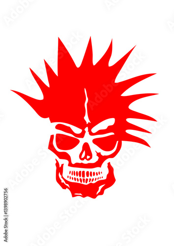 Tete de mort punk coiffure crane