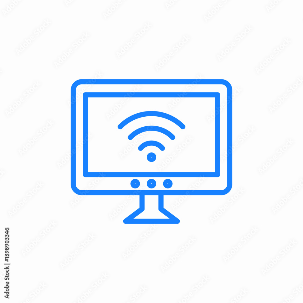 wireless monitor display icon sign vector wireless monitor display icon sign vector