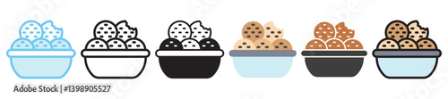 Falafel multi style, mini illustration icon set. outline, flat, glyph, line color, UI, UX, app and web, digital or print. vector EPS 10 related to street food, food festival.