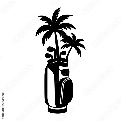 Golf Bag with Palm Trees