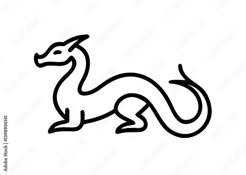 Obraz premium Dragon. Icons of the twelve signs of the Chinese zodiac. New Year.