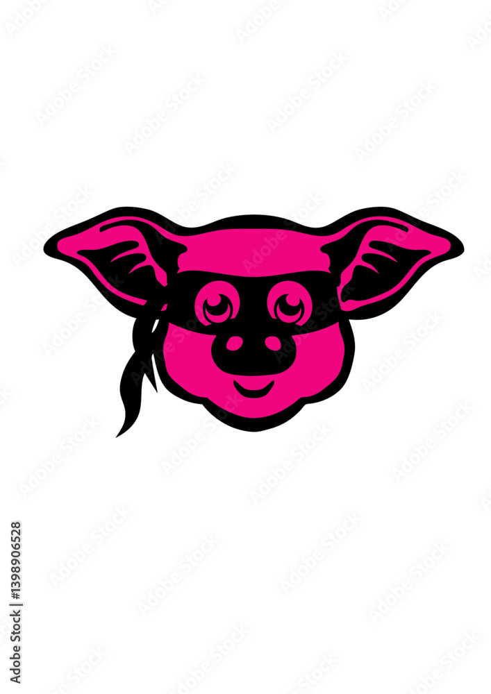 Fototapeta premium cochon super heros masque