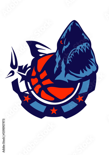 basketball requin logo dessin club