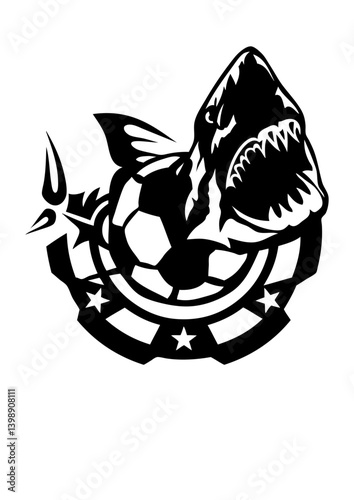 football requin logo dessin club poisson