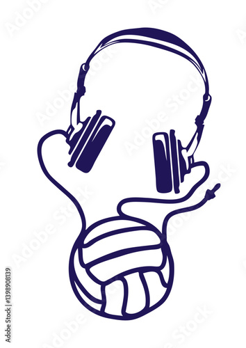 volleyball casque audio headphones ballon fil